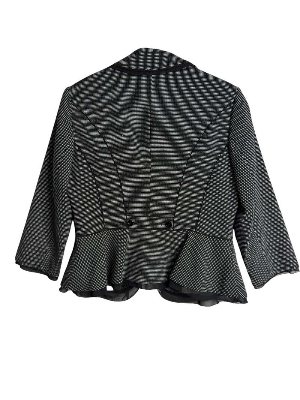 White House Black Market Peplum Blazer Jacket Size 8 Quiet Luxury Dark Academia - Picture 3 of 7